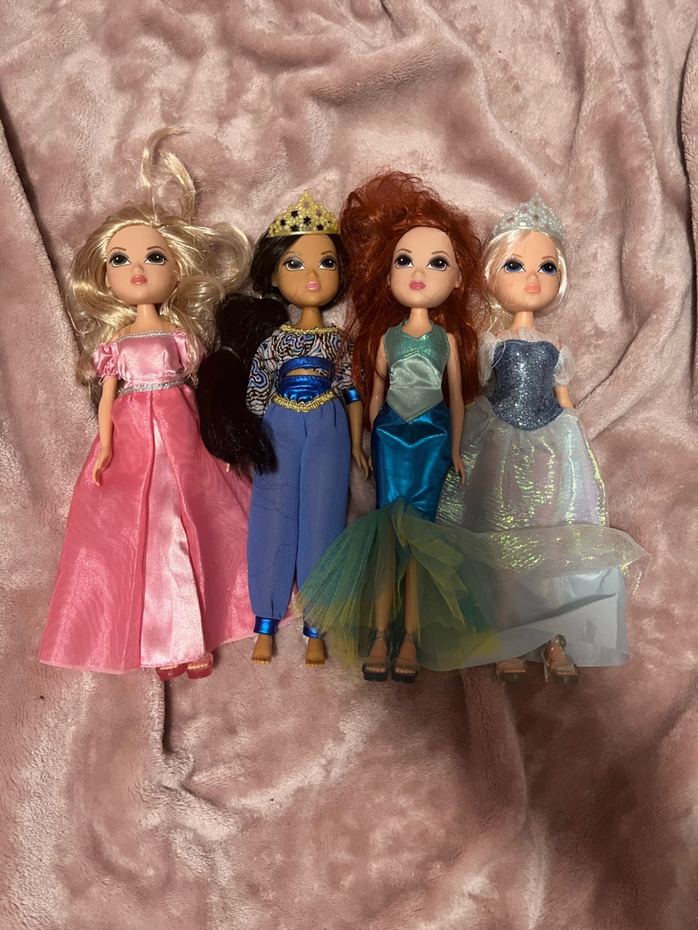 Moxie girls dolls lot of 4 Dressed as Disney princesses